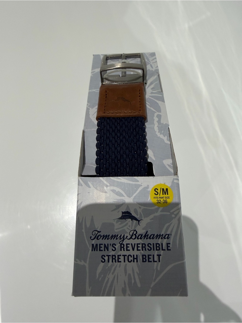 Tommy Bahama Reversible Stretch Belt - Navy and Brown